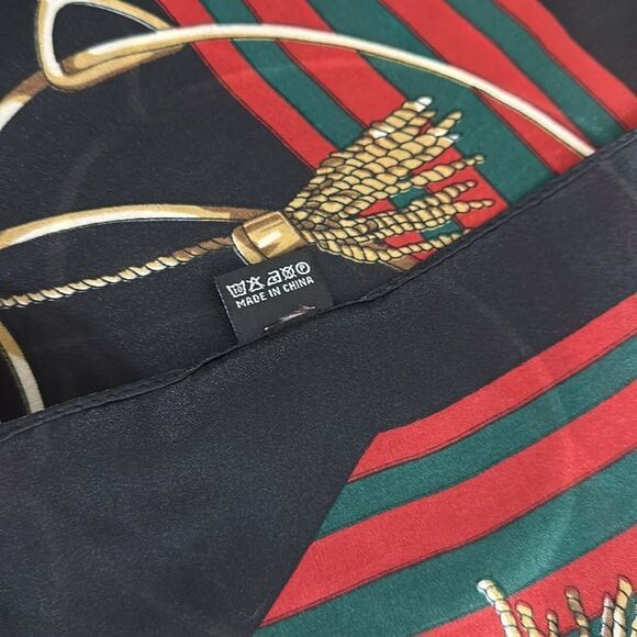 Elegant Tassel & Buckle Print Lightweight Rectangle Scarf - Picture 6 of 7